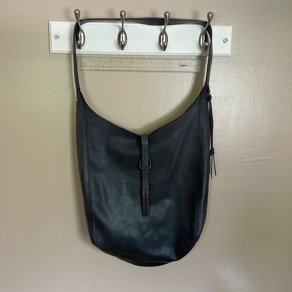 Joy Grayson leather hobo tote